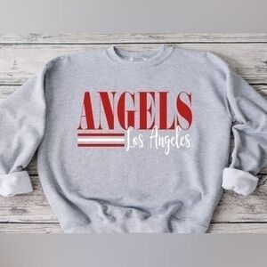 Angels Striped Crewneck- gray